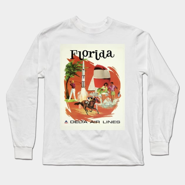 Florida - Vintage Travel Poster Long Sleeve T-Shirt by Culturio